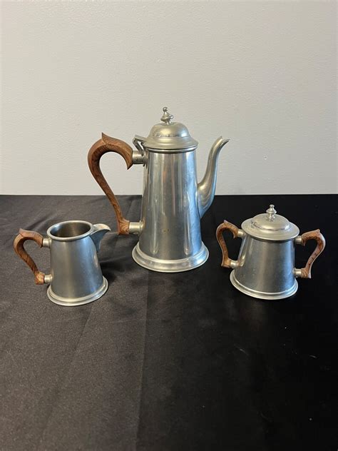 Vintage Stieff Colonial Pewter Tea Pot Set P1 7 Etsy