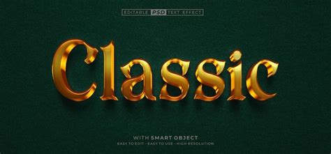 Premium Psd Classic Text Effect With Editable 3d Font Style