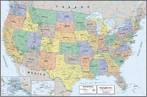 Classic Political Usa Map Mapping Specialists Limited