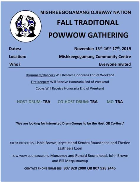 Mishkeegogamang Ojibway Nation Fall Traditional Powwow Gathering Pow