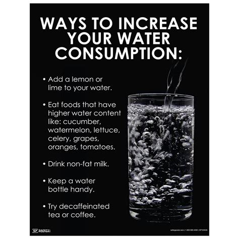 Safety Poster Ways To Increase Water Consumption Cs558841