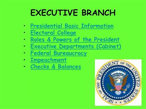 Ppt Executive Branch Powerpoint Presentation Free Download Id6842279