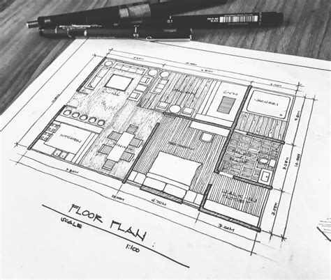 Freehand Floor Plan Architecture Blueprints Architecture Design
