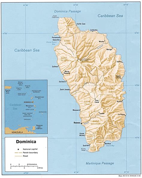 Investment citizenship of dominica can be obtained in two to six months for an investment in the country's economy from $100,000. Landkarte Dominica (Reliefkarte) : Weltkarte.com - Karten ...