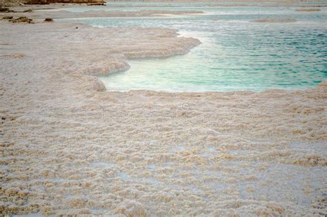 Sunset View Of Salt Formations In The Dead Sea Stock Image Image Of