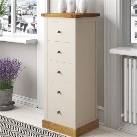 Hazelwood Home Narrow 5 Drawer Chest Of Drawers And Reviews Uk