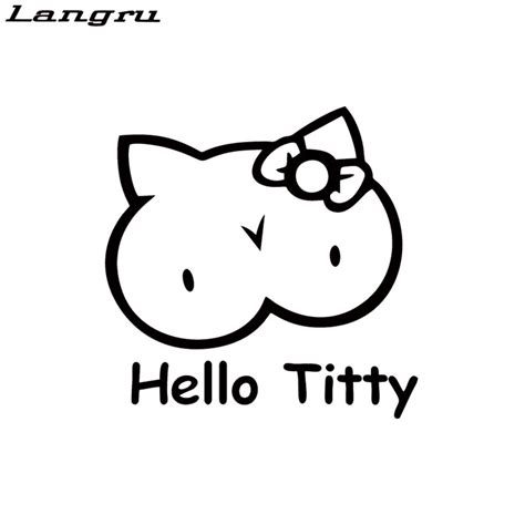 Langru Hot Sale Hello Titty Breasts Decal Funny Car Vinyl Sticker