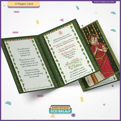 Pin On Tamil Brahmin South Indian Wedding Invite Illustration Design