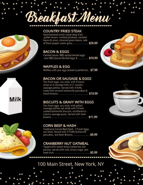 We have everything you are looking for! Breakfast Menu Template | PosterMyWall