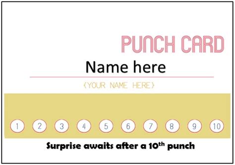 punch card template free downloads free printable templates