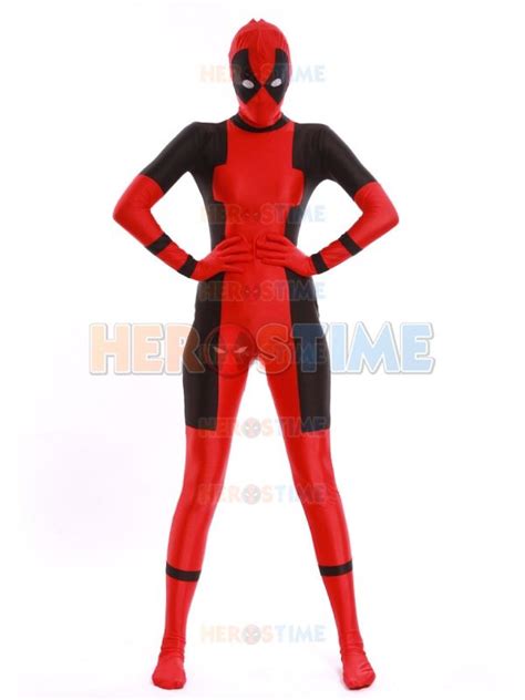 2014 Newest Lady Deadpool Costume Spandex Zentai Suit 4400 I Will Get This Frickin Custom