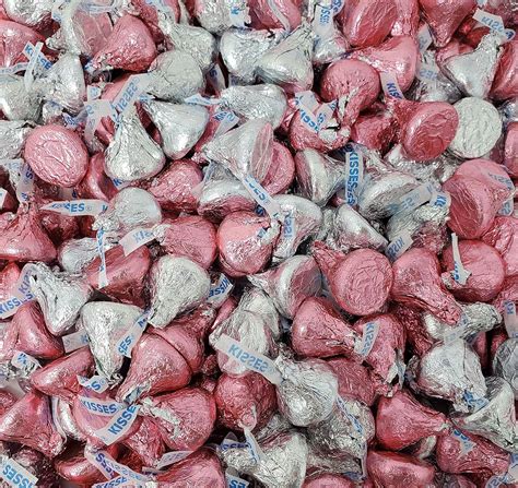 Buy Crazyoutlet Hersheys Kisses Milk Chocolate Candy Silver Pink Foils