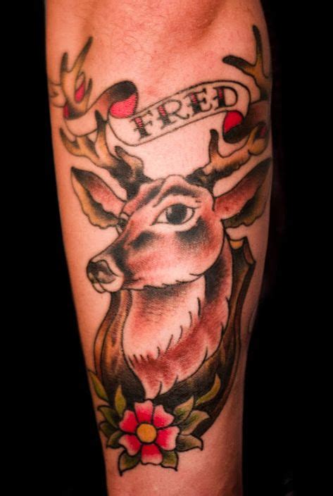 44 American Traditional Deer Tattoo Ideas Deer Tattoo American
