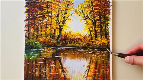Autumn Forest Acrylic Landscape Painting Step By Step 151 Youtube