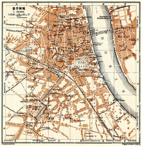 Old Map Of Bonn In 1905 Buy Vintage Map Replica Poster Print Or