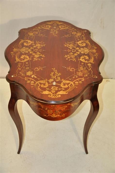 Gorgeous Antique Inlaid Marquetry French Mahogany Parlor Side Table Ebay