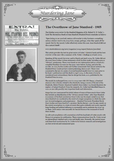 Murdering Jane Stanford