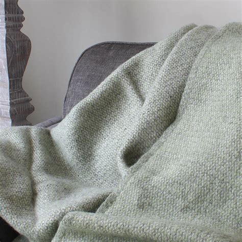 Green And Grey Woven Wool Throw By Marquis And Dawe