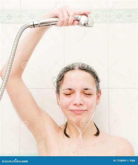 Girl Taking A Shower Stock Image Image Of Relax Beautiful 7758009