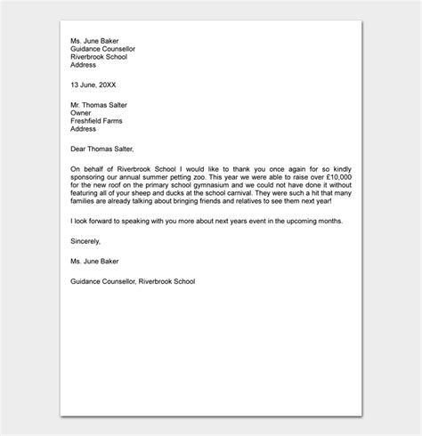 17 Free Sponsor Thank You Letter Templates With Examples Word Pdf