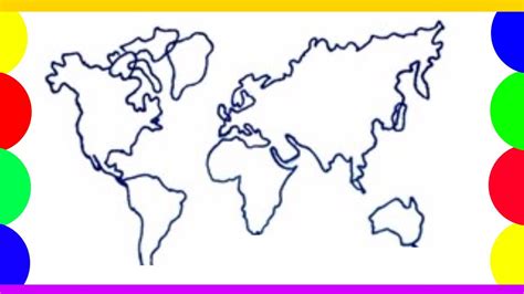 World Map Drawing How To Draw World Map Outline How To Draw World