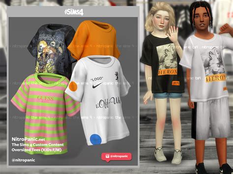 Oversized Tees Kid Fm For The Sims 4 Sims 4 Cc Kids Clothing Sims
