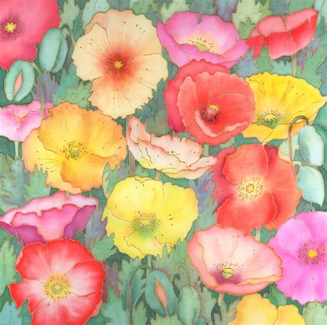 Iceland Poppies — Pauline Townsend Flower Painting Silk Painting