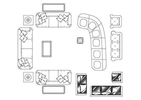 Drawing Room Furniture Sofa Set Cad Blocks Free Dwg Cadbull