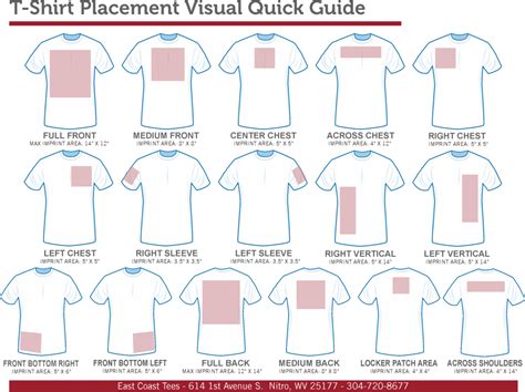 T Shirt Placement Guide Ect Design Center