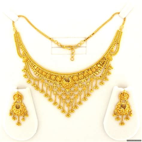 22ct Indian Gold Necklace Set 1 Online Gold Jewellery Gold