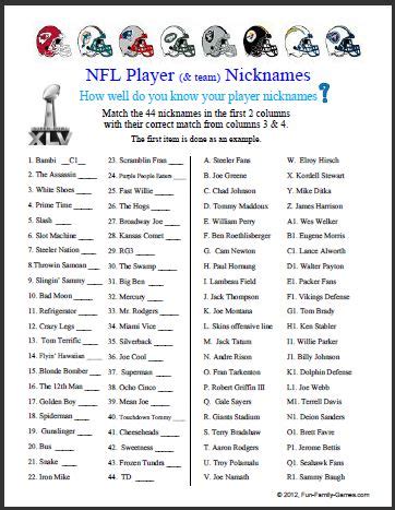 Football has a long, rich history which spans over a hundred years. 7 Best Images of Printable NFL Trivia Games - Printable ...