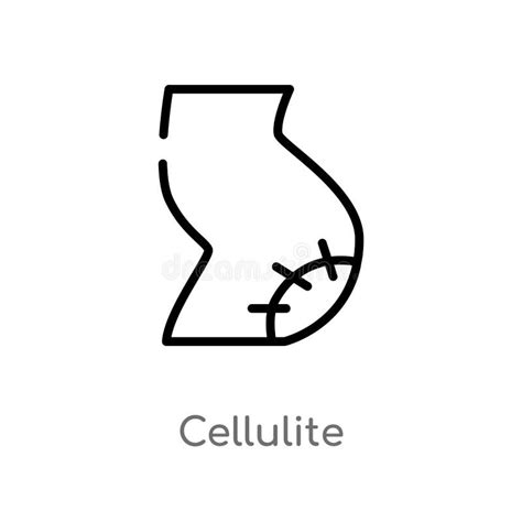 Outline Cellulite Vector Icon Isolated Black Simple Line Element