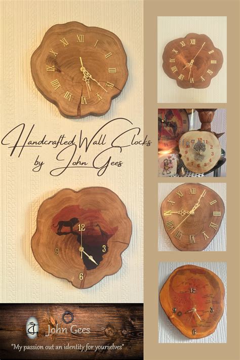 Wooden Wall Clocks on a Log Slices by John Gees in 2020 | Wooden ornaments, Wooden walls, Hand ...