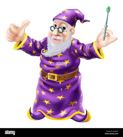 Drawing Cute Friendly Old Wizard Cut Out Stock Images Pictures Alamy