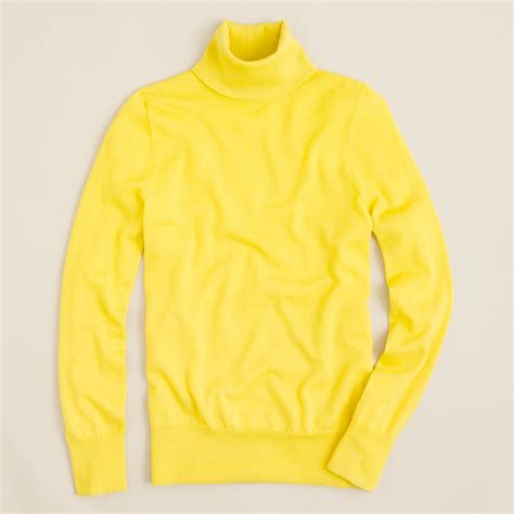 Jcrew Merino Turtleneck Sweater In Yellow Lyst
