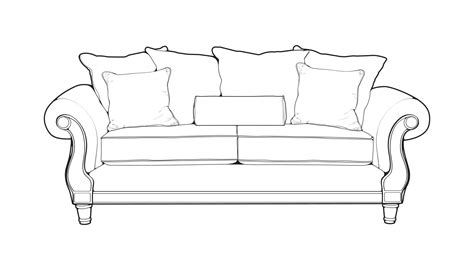 Sofa Or Couch Line Art Illustrator Outline Furniture For Living Room