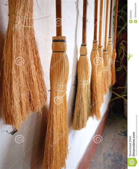 Row Of Brooms Stock Photo Image Of Style Shaker Hung 44924018