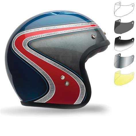 Furthermore it has an integrated clear visor that can be replaced with tinted versions. Bell Custom 500 Airtrix Heritage SE Motorcycle Helmet ...