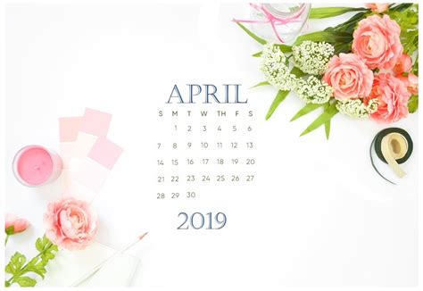 Free April 2019 Calendar Wallpaper Desktop Wallpaper Calendar