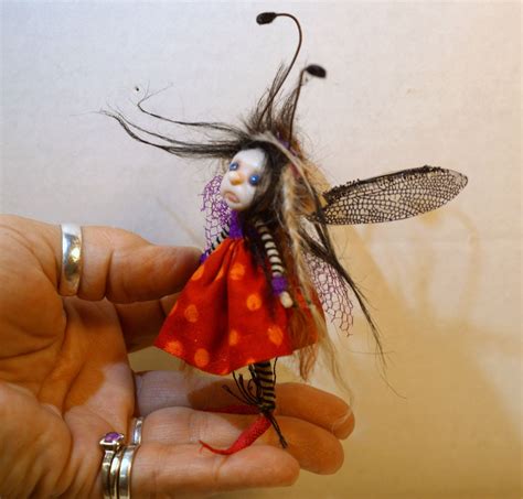 Ooak Poseable Little Bug Fairy 71 Pixie Polymer Clay Art Etsy