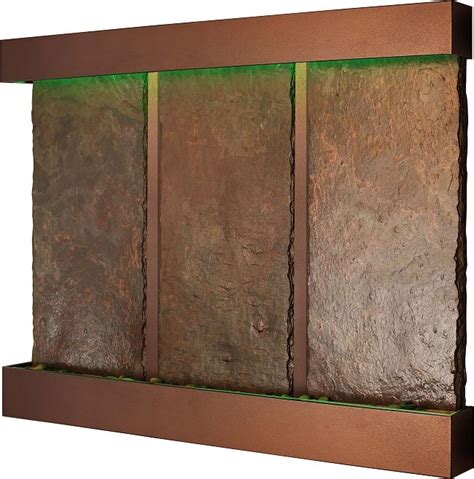 Nojoqui Falls Triple Slate Wall Fountain With Coppervein Frame