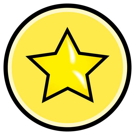Button With Yellow Star Vector Clipart Image Free Stock