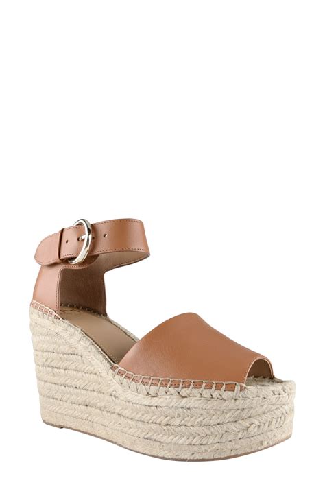 Marc Fisher Ltd Alida Espadrille Platform Wedge Size In Tan