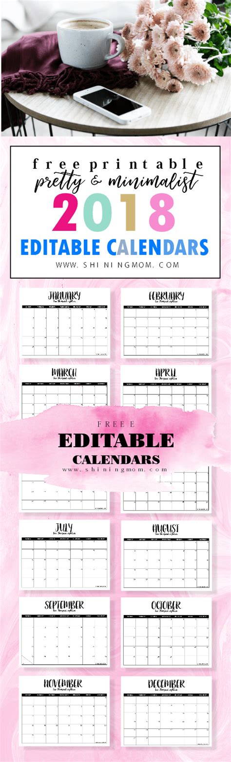 Printable Editable Calendar Templates