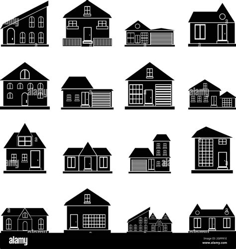 Houses Icons Set Simple Style Stock Vector Image And Art Alamy