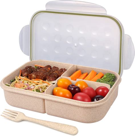 Jeopace Bento Box For Adults Lunch Container For Kids 3 Compartments