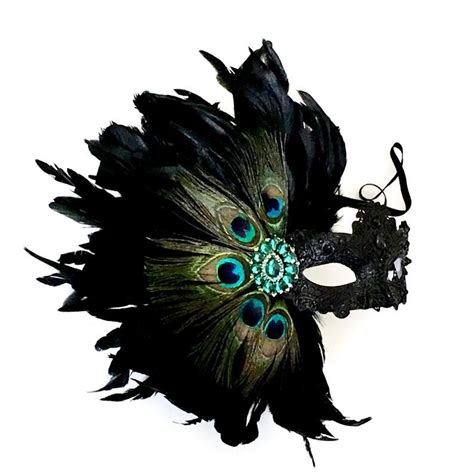 Black Masquerade Mask Women Feather Mask Feather Mask Black Feather