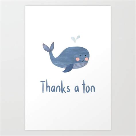 Buy Thanks A Ton A Whale Of A Thank You Cute Papercut Whale In Blue