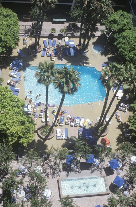 Aerial View Of Sheraton Hotel Pool Universal City Ca Editorial Stock
