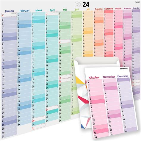 Packlist Jaarplanner Kalender 2024 Xxl A1 Muurplanner Kalender A1